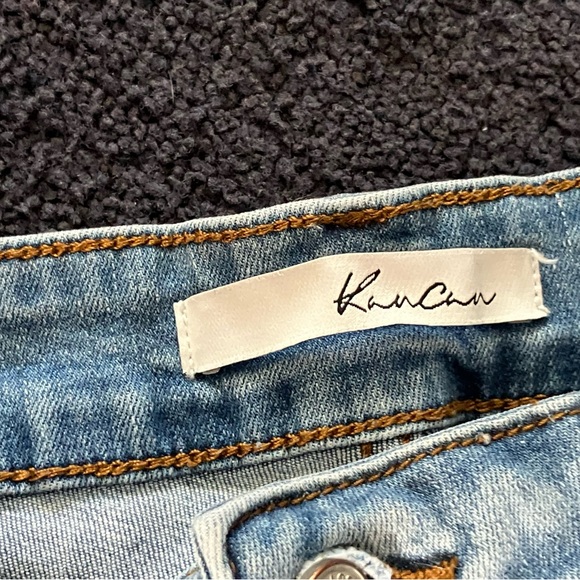 Kancan juniors Distressed Light Blue Denim Shorts 11/29 zip fly - Picture 2 of 4